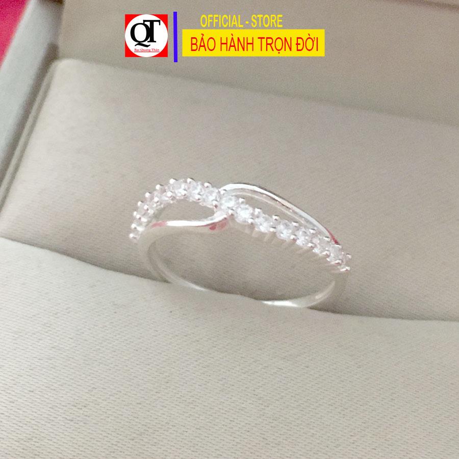Nhẫn nữ bạc giá rẻ phong cách thời trang chất liệu bạc ta trang sức Bạc Quang Thản - QTBT126