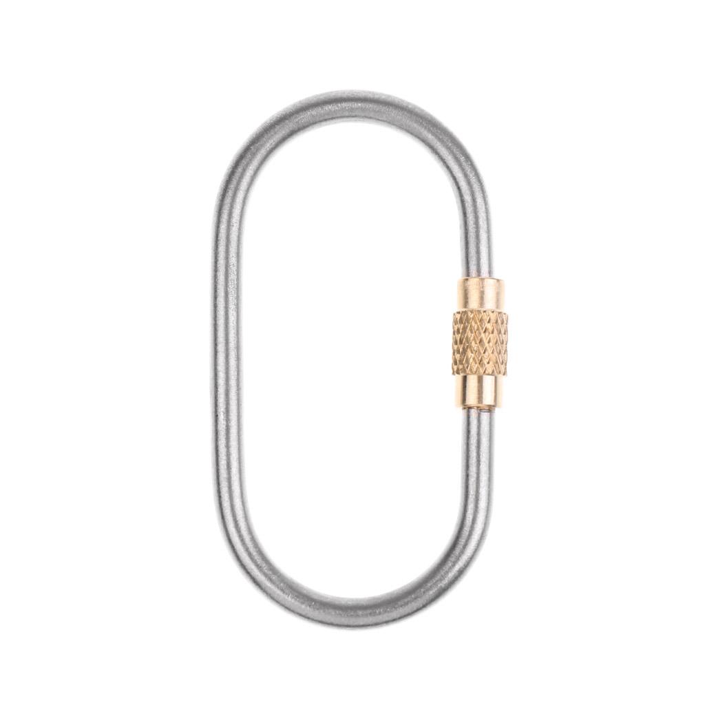 Mini Titanium Alloy Carabiner O Shape Locking Keychain Key Ring Tool