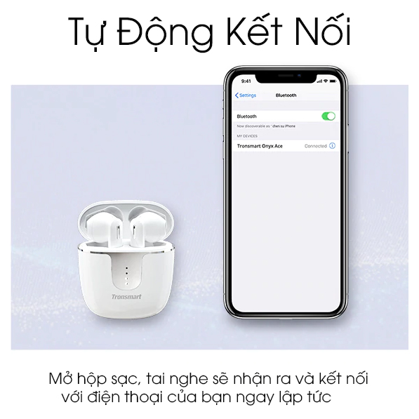 Tai Nghe Bluetooth Tronsmart Onyx ACE, Tai Nghe Nhét Tai Không Dây, Tai Nghe Thể Thao Bluetooth 5.0 Khử Tiếng Ồn Với Chip Qualcomm APTX 4 Micrô -4081- Hàng Nhập Khẩu