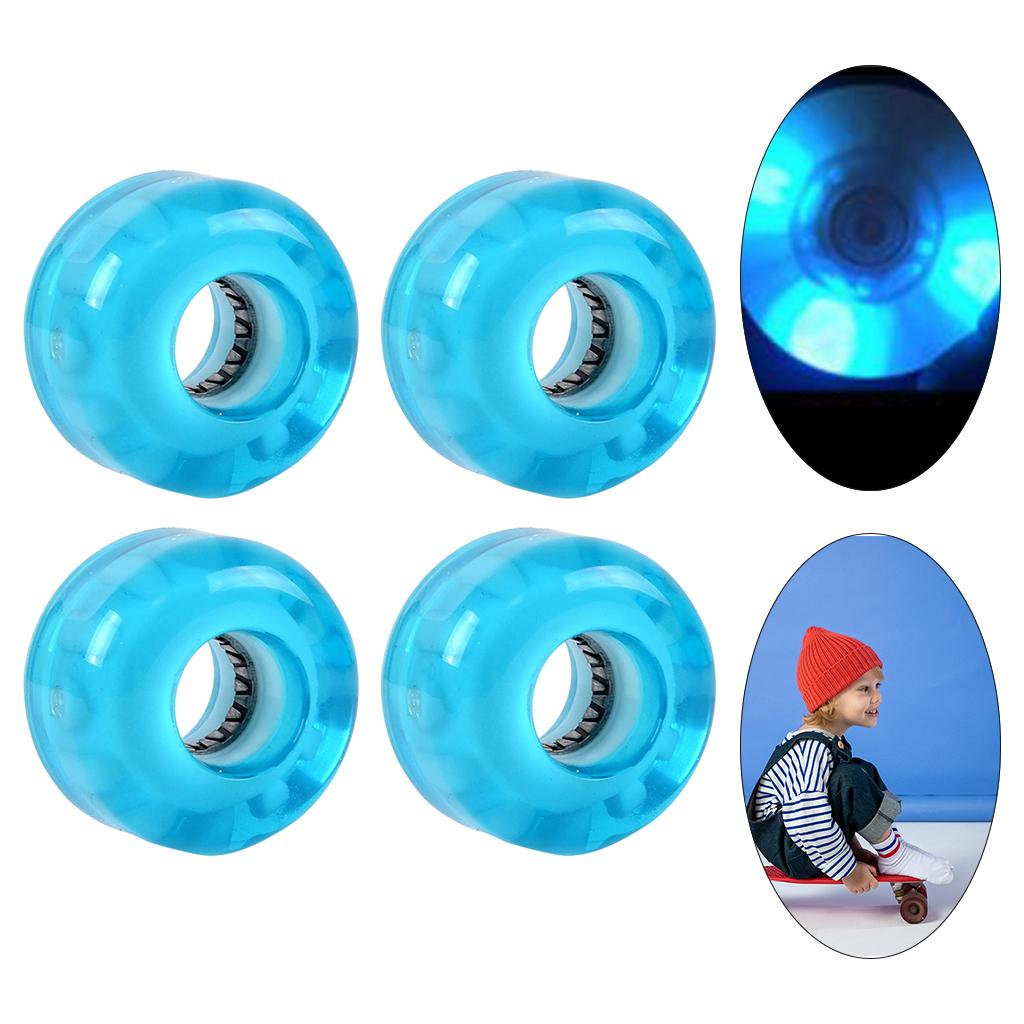 Luminous Skateboard Wheels,4PCs/Set Light up Skateboard Wheels Quad Roller Skate/Skateboard Wheels for Double Row Skating and Longboard