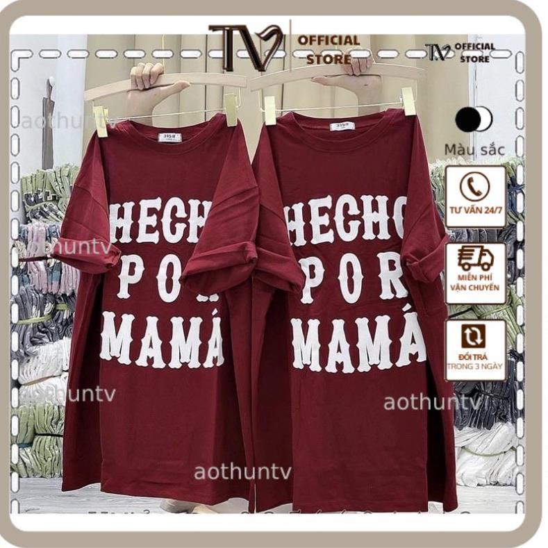 Áo phông 3158, áo thun tay lỡ form rộng chất cotton in chữ hecho