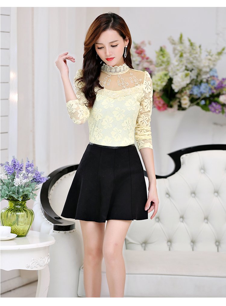 Áo kiểu nữ dài tay ren hoa Haint Boutique ale43