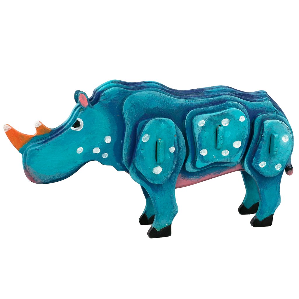 Ghép hình 3D &amp; tô màu Rhinoceros
