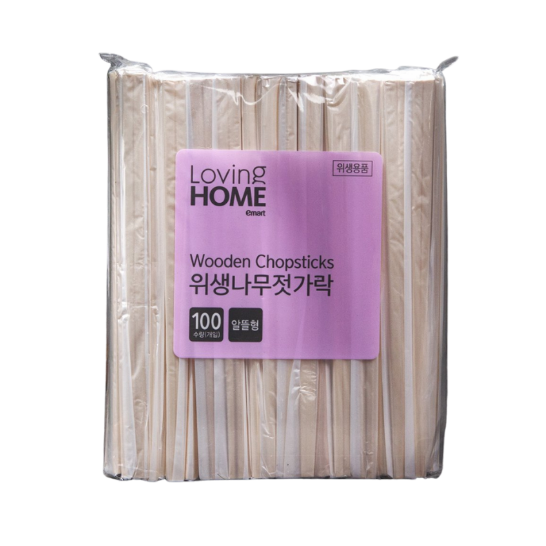 Lốc 100 Đôi Đũa Gỗ Tiện Lợi Dùng Một Lần Loving Home - Emart VN