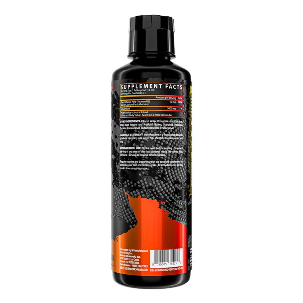 Nutrex L-Carnitine 3000 Dạng Lỏng 465ml (31 Lần Dùng) Cải Thiện Vóc Dáng, Đốt Mỡ Thừa Tăng Năng Lượng | Nhập Khẩu Mỹ