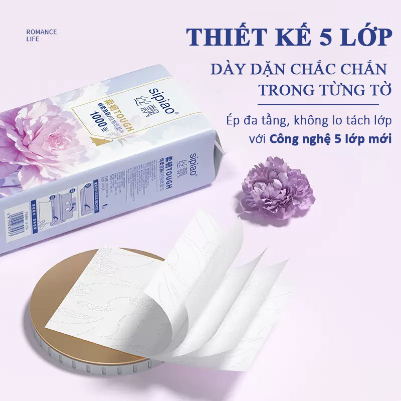 THÙNG 12 BỊCH KHĂN GIẤY RÚT TREO TƯỜNG SIPIAO 1 BỊCH 1000 TỜ CAO CẤP