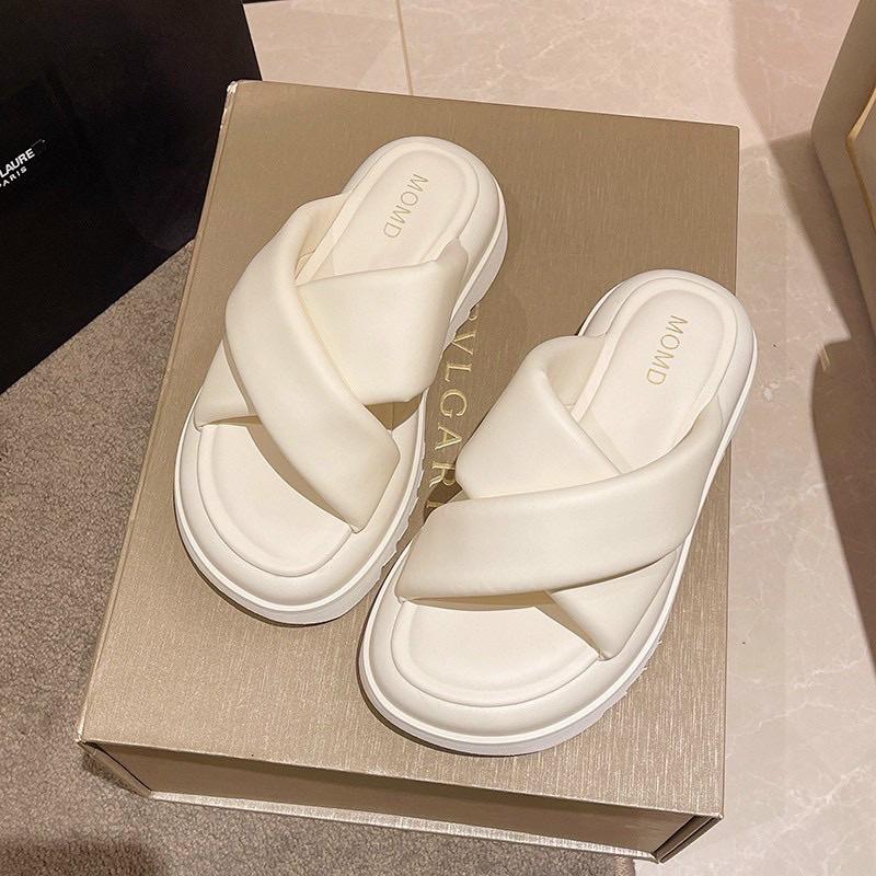 Dép nữ, dép ulzzang quai chéo đế dày phong cách Hàn Quốc