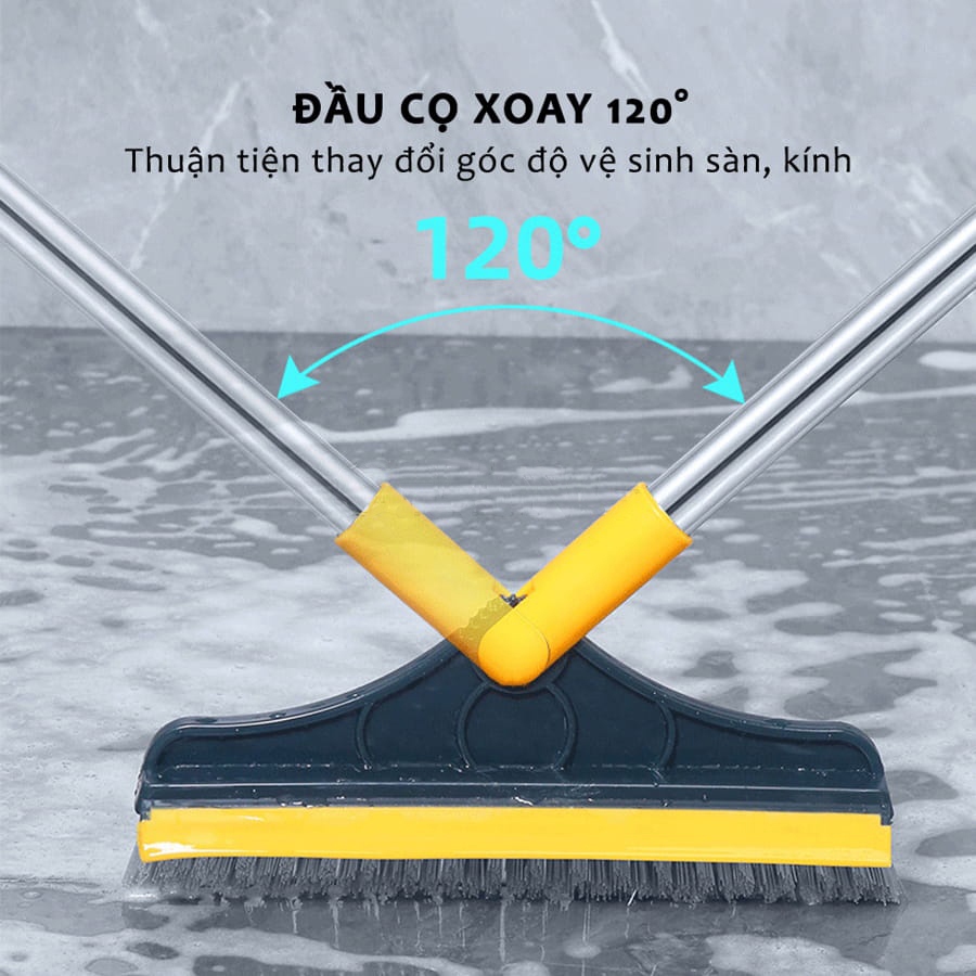 Combo Dọn Nhà 3 Món : Chổi Chà Cọ Nhà Vệ Sinh + Chổi Quét Trần Nhà + Bàn Chải Khe Hẹp - Hãng dododios