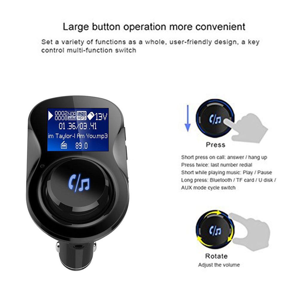 Bluetooth Handsfree Car FM Radio MP3 Dual USB Charger