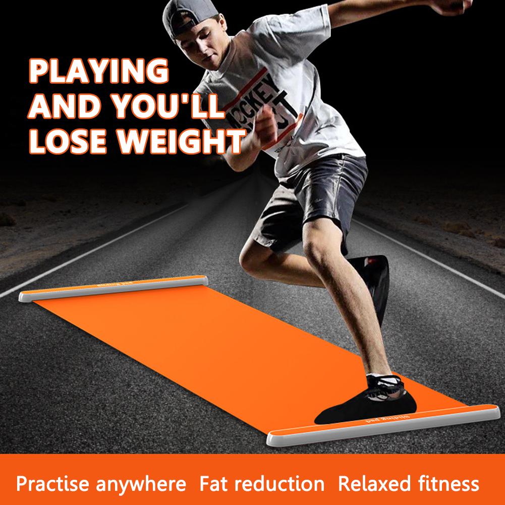 140/180/200cm Yoga Sliding Sports Sports Fitness Glide Tấm Trượt băng Trượt băng cho ICE Hockey Con lăn LEG LEG Color: B Orange 180x50cm