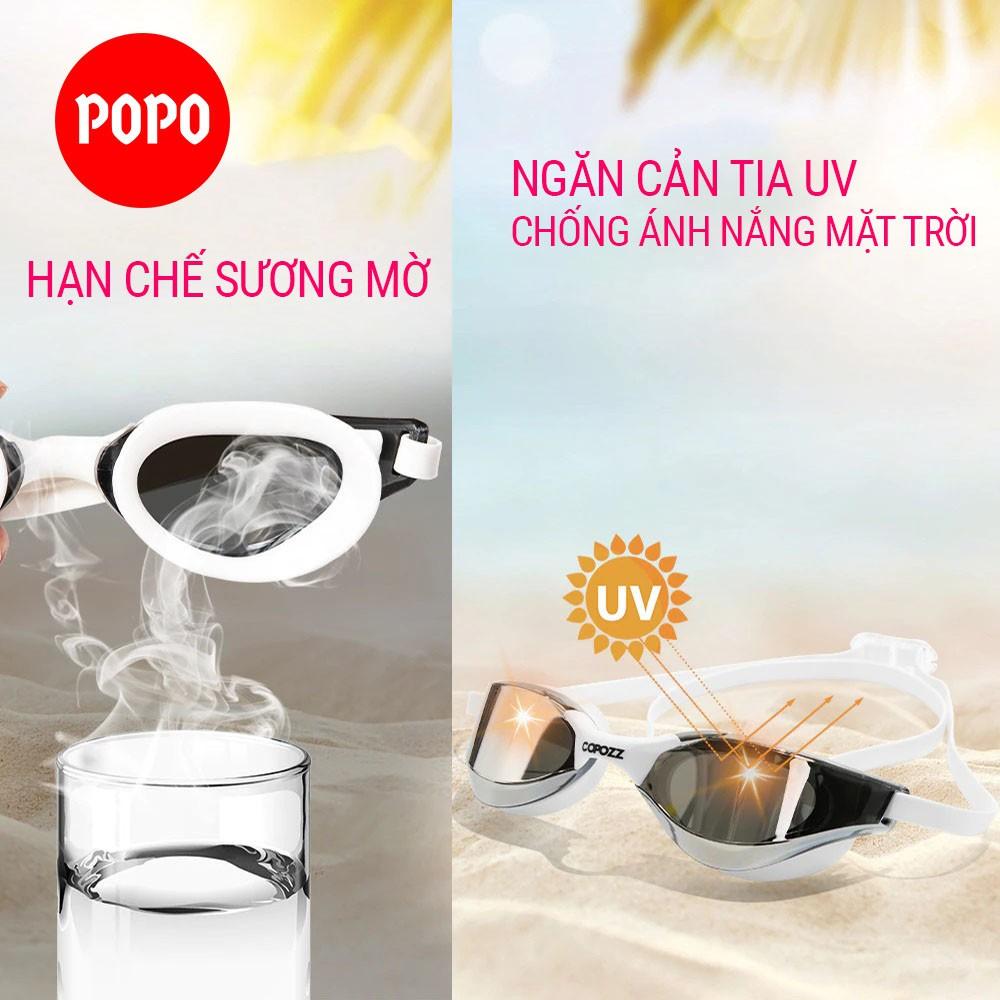 Kính bơi người lớn tráng gương POPO 720 hãng cản tia UV, chống sương mờ kiếng bơi thi đấu cho nam nữ