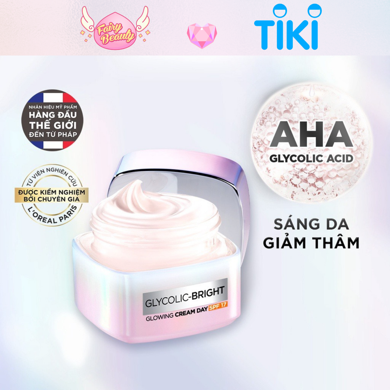 Kem Dưỡng Ban Ngày AHA Giúp Sáng Da, Mờ Thâm Nám Và Cấp Ẩm Mềm Mịn Glycolic Bright SPF 17 50/15/7.5ml