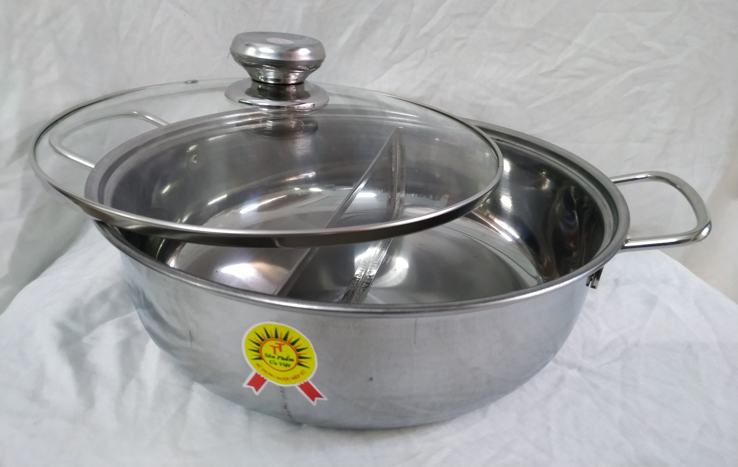 NỒI LẨU INOX 2 NGĂN - LOẠI DÀY NẶNG 1.5KG