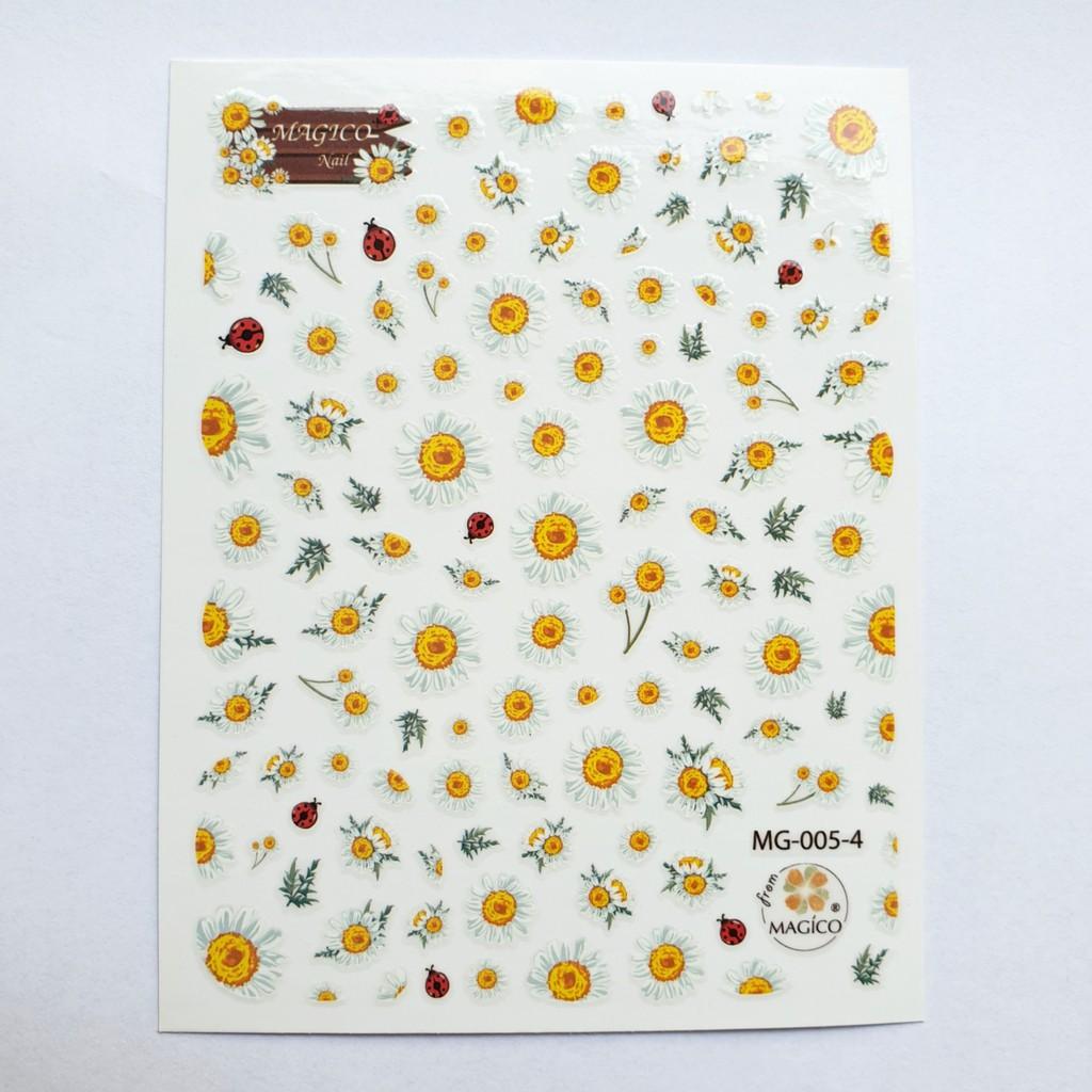 Sticker 3D magico hoa cúc - Hình dán móng 005-4