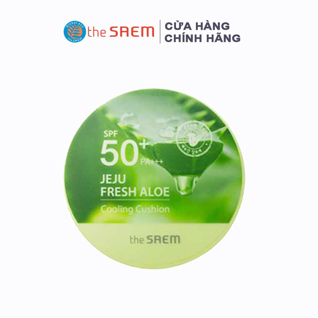 Phấn Nước Làm Mát Tự Nhiên The Saem Jeju Fresh Aloe Cooling Cushion Natural Beige_I (12g)