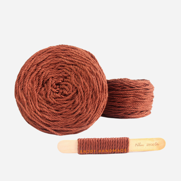 Dây thừng macrame cotton MÀU NÂU SÔCÔLA 3 xoắn, 3mm / 5mm, 0.5kg