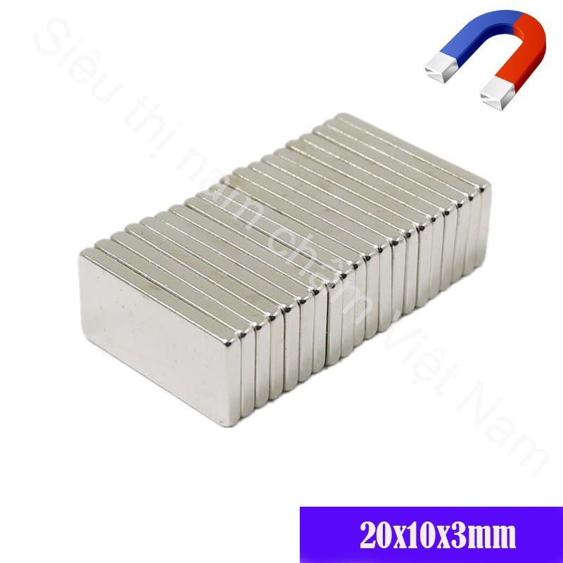 Nam châm dùng cho máy phát điện 20x10x3mm set 10 viên, nam châm siêu tiện dụng