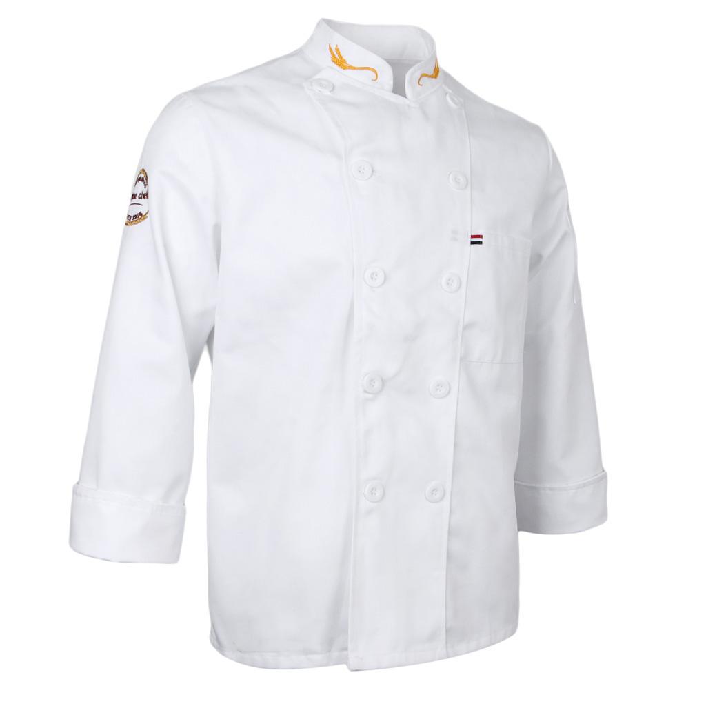Women Men’s Chef Jacket Kitchen Uniform Food Service Waiters' Work Clothes