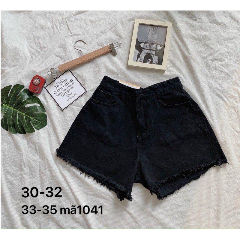 QUẦN SORT JEAN ĐEN TRƠN BIGSIZE LƯNG CAO SIU XINH