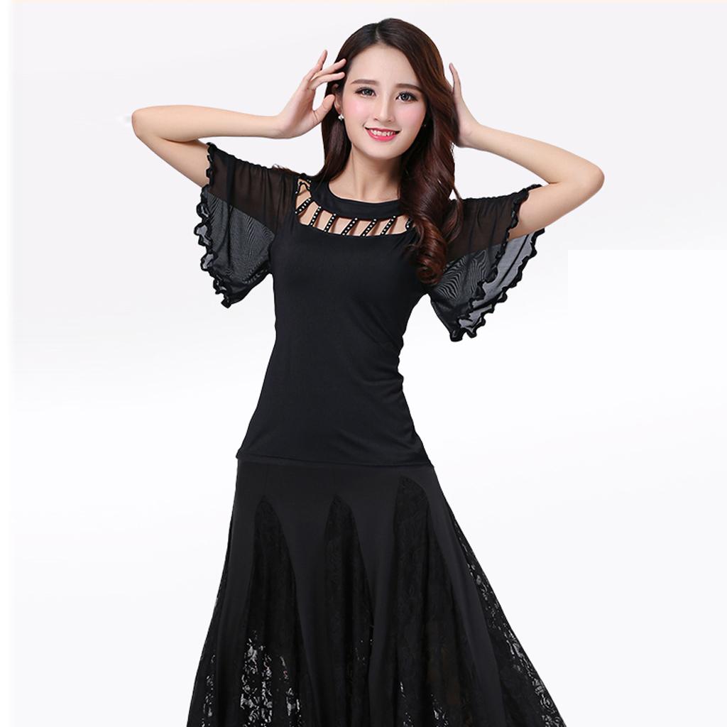 Ballroom Dancing Modern Dance Square Dance Practice Outfit Black L