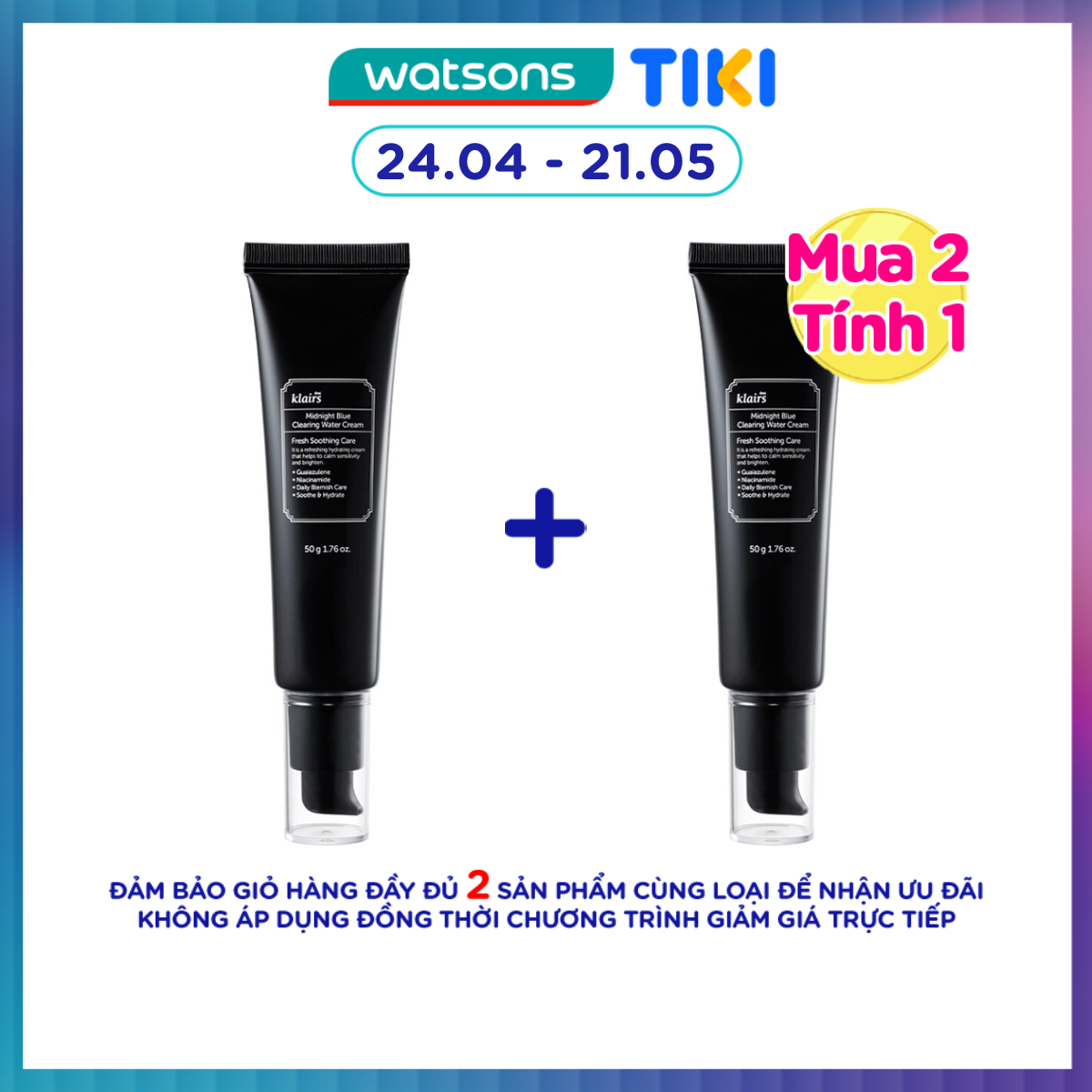 Kem Dưỡng Dear Klairs Midnight Blue Clearing Water Cream 50g
