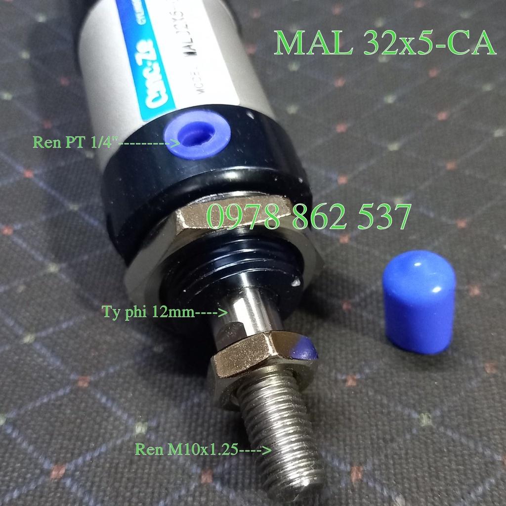 Xi lanh khí nén MAL 32 x 5 đường kính trong 32mm hành trình 5mm