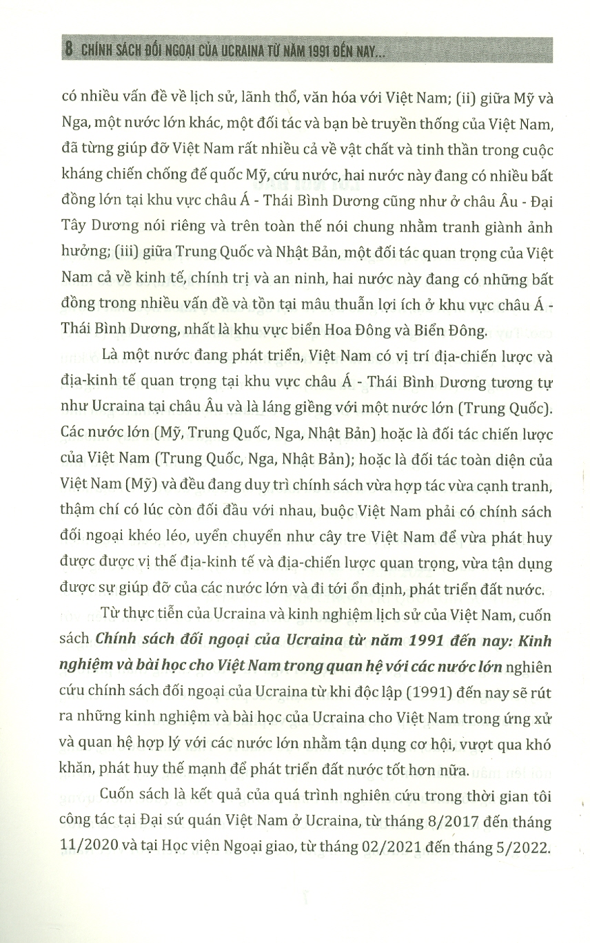 CHÍNH SÁCH ĐỐI NGOẠI CỦA UCRAINA TỪ NĂM 1991 ĐẾN NAY - Nguyễn Anh Tuấn - Nxb Chính trị Quốc Gia Sự thật – bìa mềm