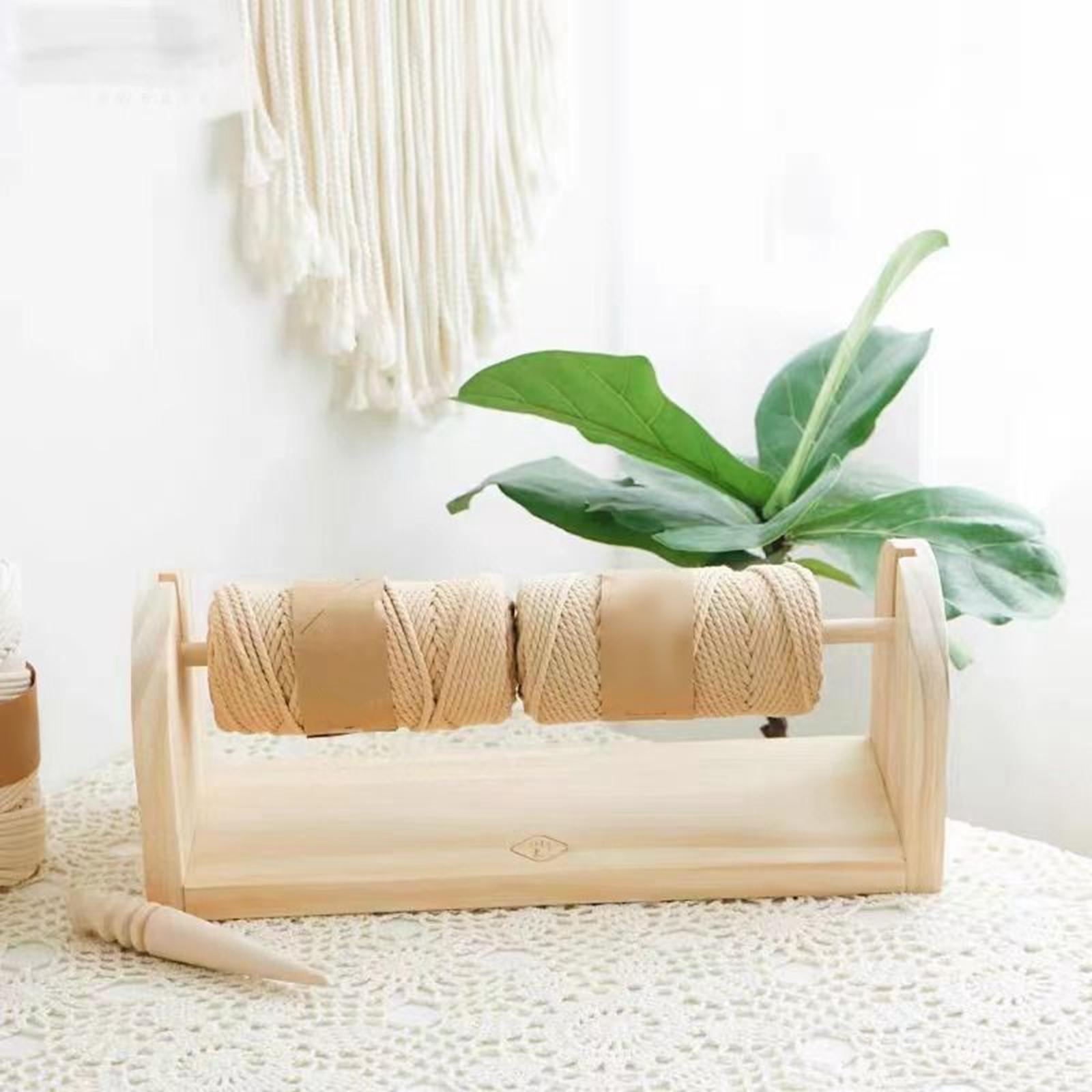 Yarn Holder, Thread Yarn Spindle Winder Portable Ribbon Storage Thread Spool Wooden String Dispenser Stand for Craft & Sewing Knit Crocheting