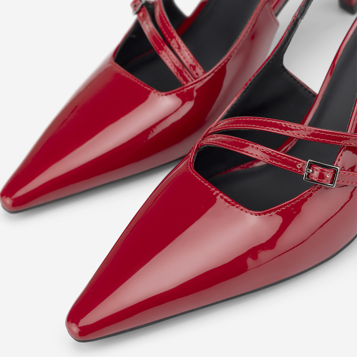 Vascara Giày Slingback Cao Gót Strappy Phối Buckle - BMN 0706