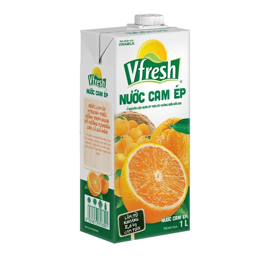 Combo VFRESH Nước cam ép 100% 1 Lít -Vinamilk
