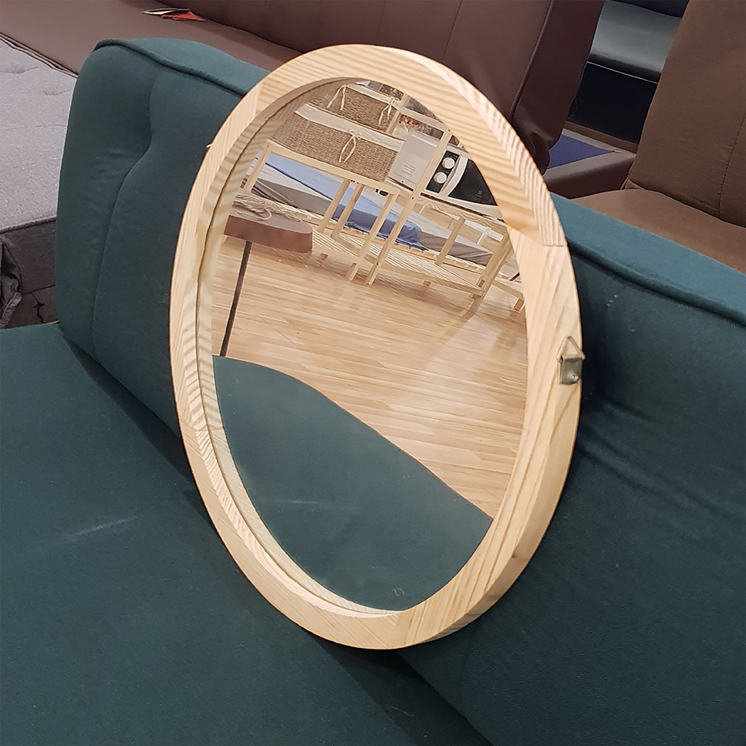 Gương Tròn Treo Tường Vuadecor Gương Tròn Viền Gỗ Thông Mỹ - Circle Mirror