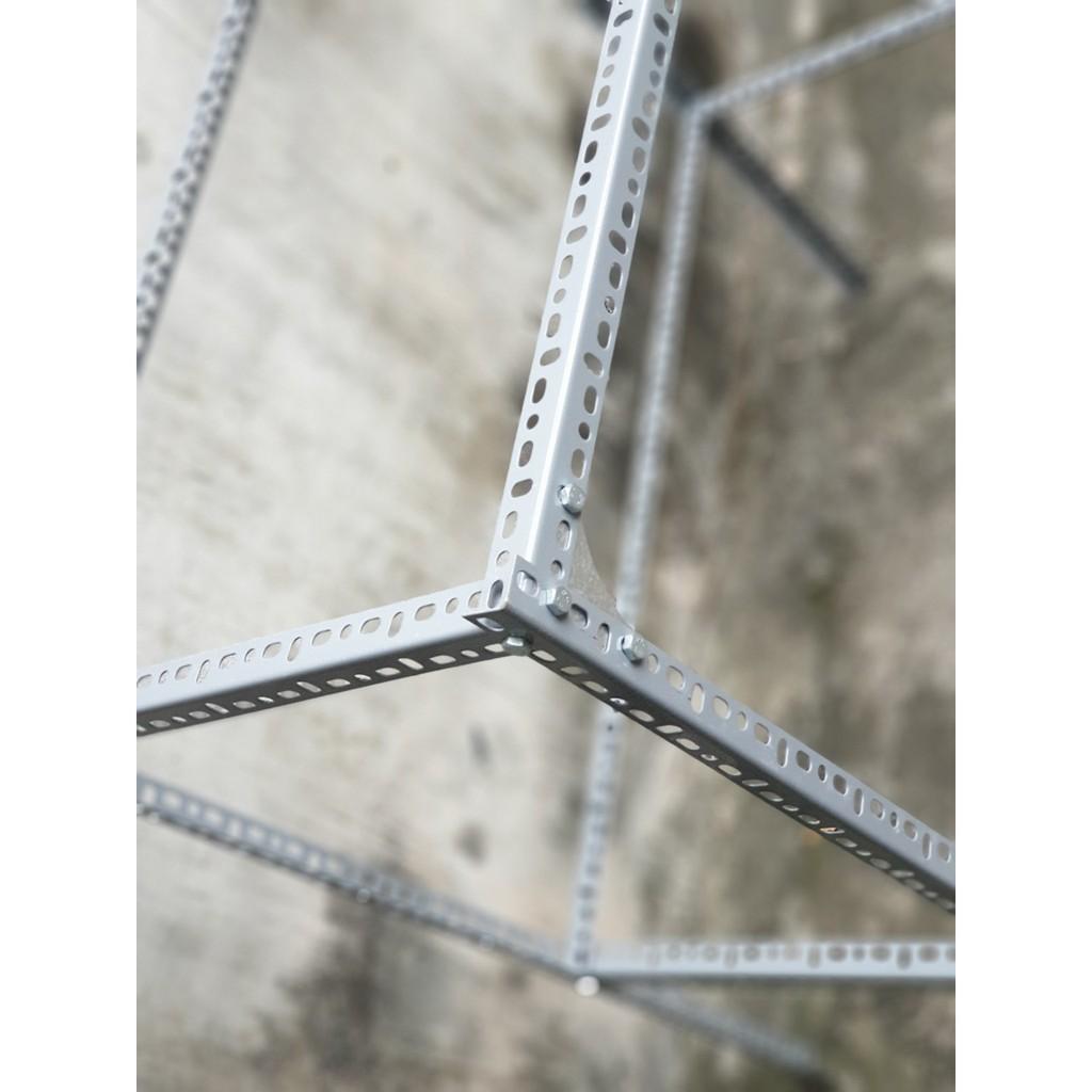 Kệ sắt V đa năng trồng cây trồng rau thông minh 2 tầng dùng cho khay nhựa trồng rau sạch 65x42cm, 68x43cm