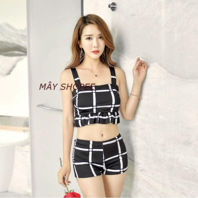freeship Đồ Bơi 2 Mảnh Kèm Váy Ren AT054 (Bikini Đồ Bơi)