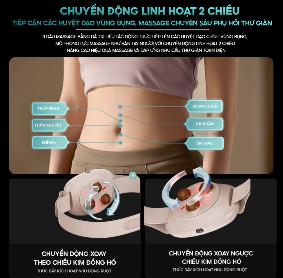 Máy Massage Bụng Philips PPM4371 - Massage Đa Năng - Chườm Ấm Ánh Sáng Đỏ - Hàng chính hãng