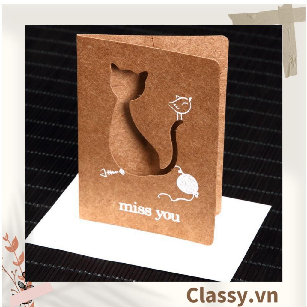 Thiệp chúc mừng Classy hình động vật 6.5x9.2cm, chúc mừng 8-3, 20-11, Sinh Nhật, Lễ lạt, Cảm Ơn , Tình Yêu Q1157