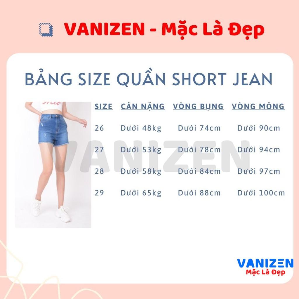 Quần short jean nữ ngắn đẹp lưng cao cạp cao tua rua gấu rách hàng cao cấp mã 431 VANIZEN
