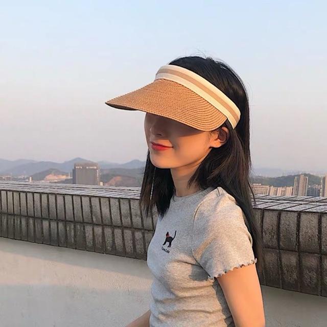 Mũ cói che nắng nón cói xinh - Khăn turban