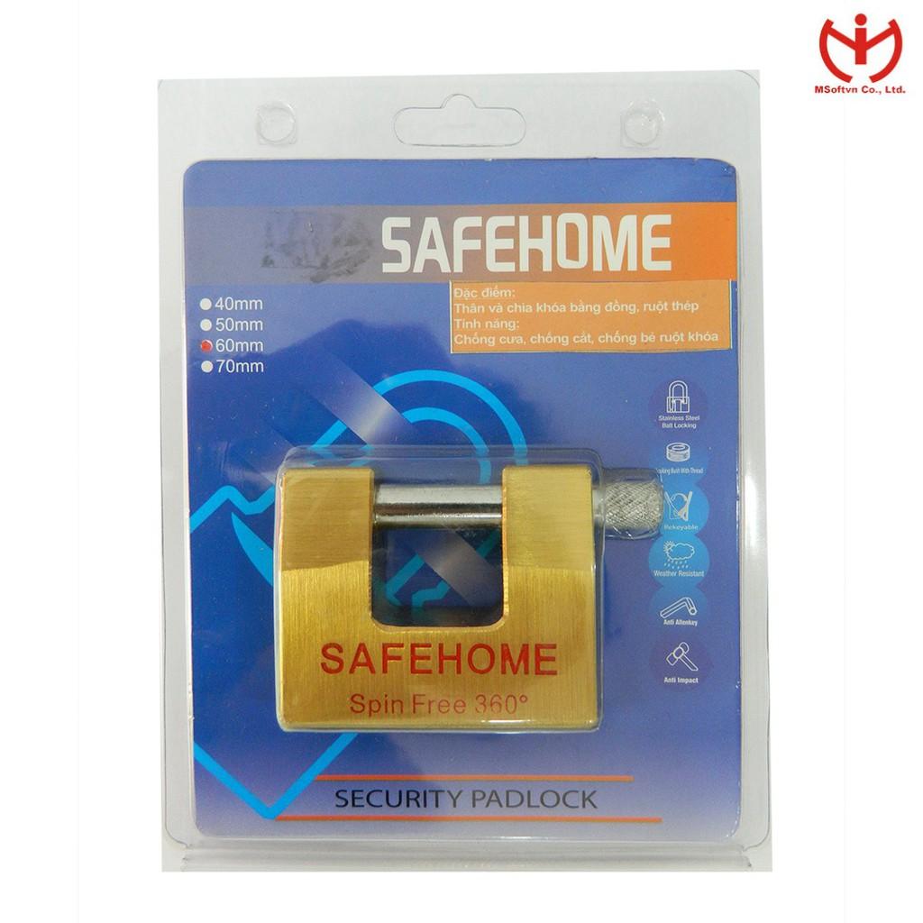 Khóa cầu ngang Safe Home thân đồng rộng 60mm - MSOFT