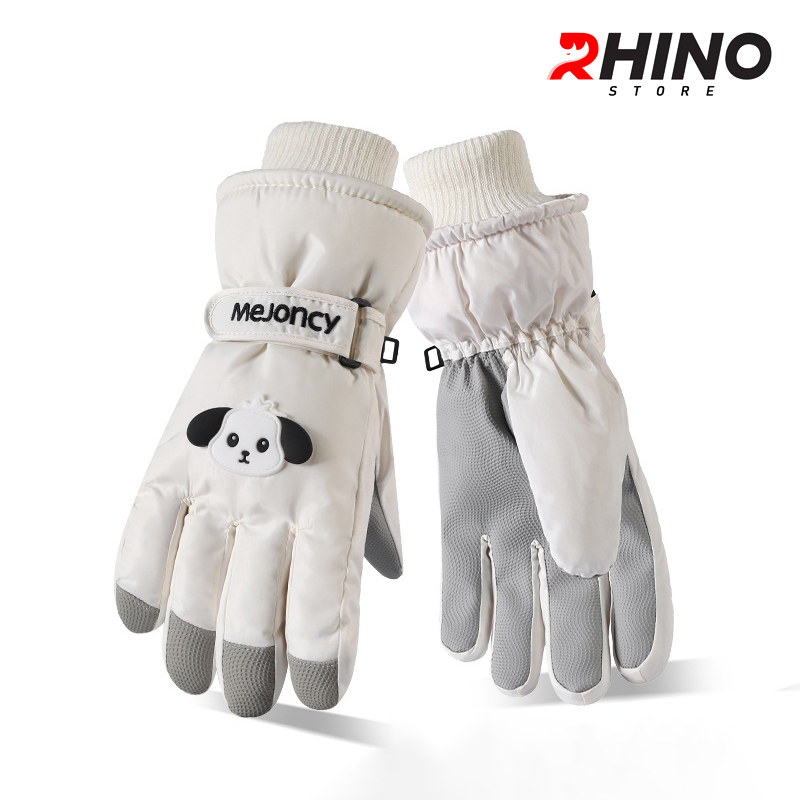 Găng tay, bao tay Nữ mùa đông lót lông cừu Rhino G907 giữ ấm, chống gió logo cute