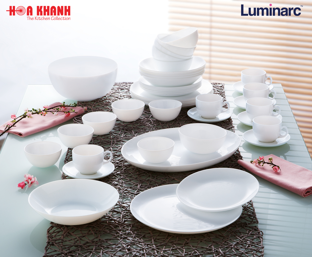 Đĩa Thủy Tinh Luminarc Diwali Trắng 27cm cường lực, chịu nhiệt - 1 đĩa - N3604