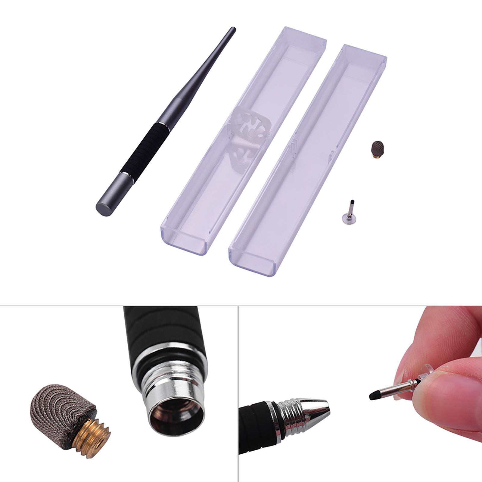 Bộ bút cảm ứng điện dung 2 trong 1 có độ chính xác cao với đầu sợi quang và đầu đĩa Bút cảm ứng kim loại dành cho máy tính bảng điện thoại di động
