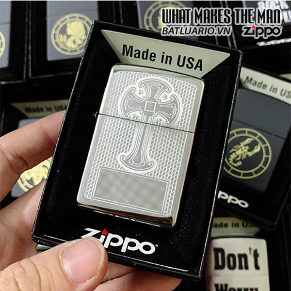 Bật Lửa Zippo 250 Cross Name Panel