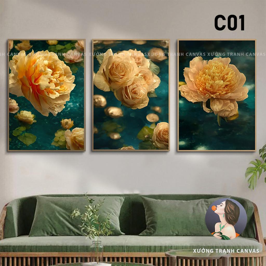 Bộ 3 tranh decor khung composite,tranh trang trí đa dạng mẫu mã