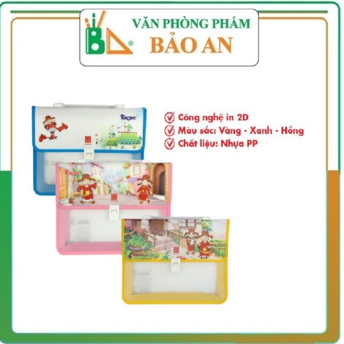 Cặp Học Thêm Dành Cho Học Sinh Tiểu Học HH Trạng Nguyên 3862 Bằng Chất Liệu PP Bền Đẹp