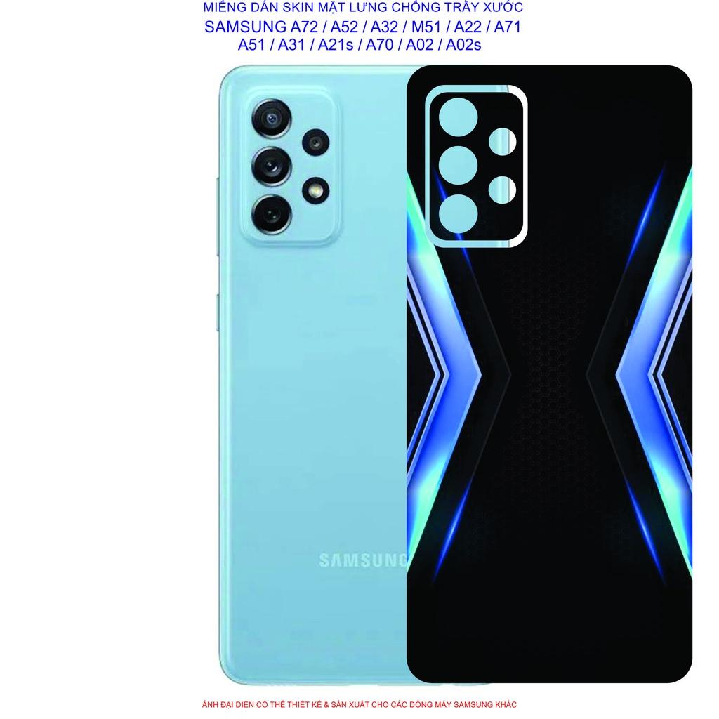 Miếng Dán Skin mặt lưng dành cho SAMSUNG A72 / A52 / A32 / A22 / M51 / A71 / A51 / A31 / A21s / A12 / A02 / A02s chống trầy xước