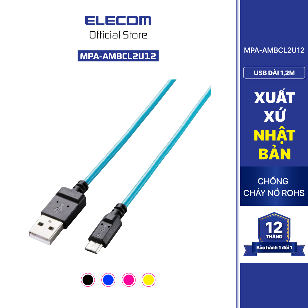 CÁP MICRO USB HIỆU ELECOM 1.2M MPA-AMBCL2U12 HÀNG CHÍNH HÃNG