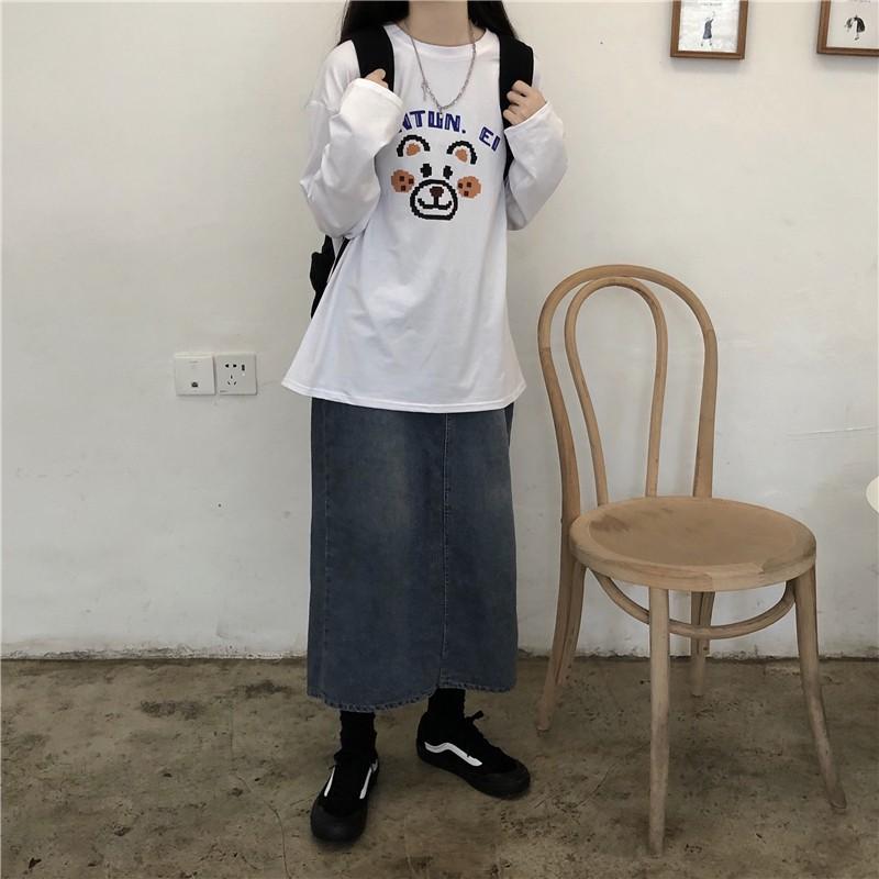 Áo Thun Tay Dài Unisex GẤU ETUN Ulzzang Thu Đông