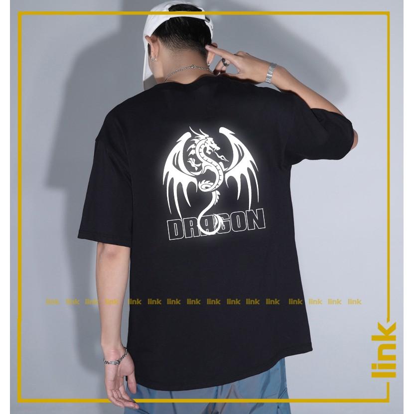 Áo phản quang bạc RỒNG - DRAGON chất unisex tay lỡ