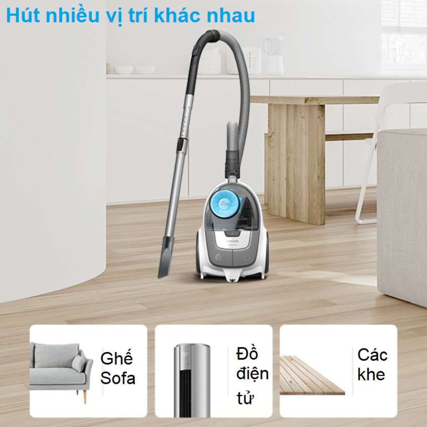 HÀNG CHÍNH HÃNG - Máy hút bụi không túi Philips XB2023/81. Công suất 1500W