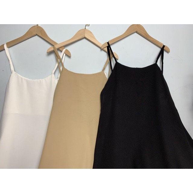 Váy 2 Dây Đầm Suông Chất Đũi Lụa Trơn Dáng Basic Nữ